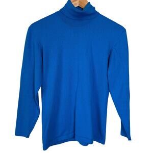 Vintage 90s Bogner Wool Blend Sweater Royal Blue Sz M Italian Yarn Quiet Luxury